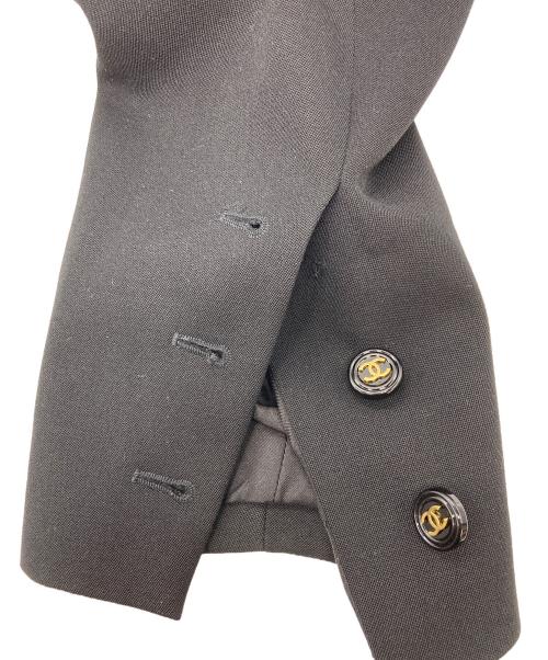 CHANEL（シャネル）CHANEL (シャネル) ココボタン ノーカラージャケット ブラック サイズ:44の古着・服飾アイテム