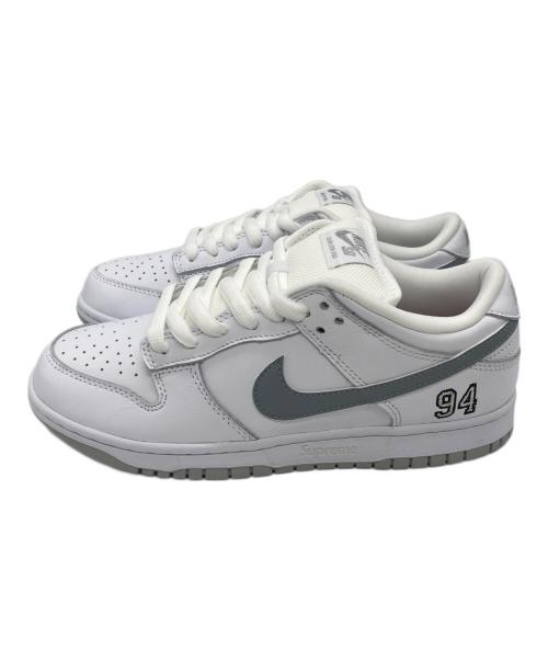 NIKE（ナイキ）NIKE (ナイキ) SUPREME (シュプリーム) SB Dunk Low White/Metallic Silve サイズ:25.5㎝の古着・服飾アイテム