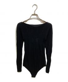 FETICO（フェティコ）の古着「ROSE PATTERN LACE KNIT BODYSUIT」｜ブラック