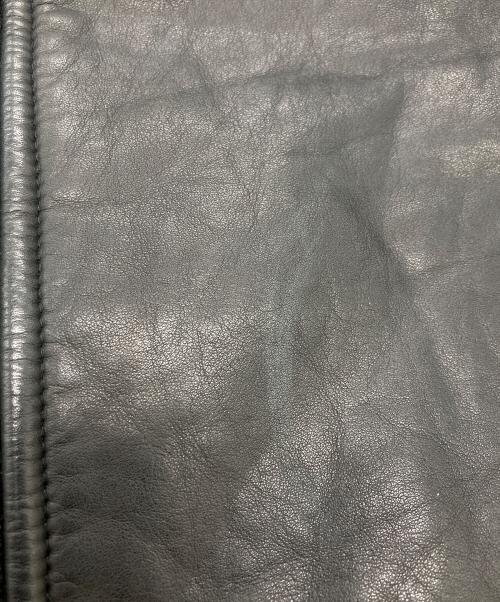 Obelisk（オベリスク）Obelisk (オベリスク) ニット切替レザーフードジャケット ブラック サイズ:Mの古着・服飾アイテム