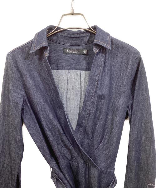 LAUREN RALPH LAUREN（ローレンラルフローレン）LAUREN RALPH LAUREN (ローレンラルフローレン) デニムカシュクールワンピース インディゴ サイズ:SIZE 2の古着・服飾アイテム