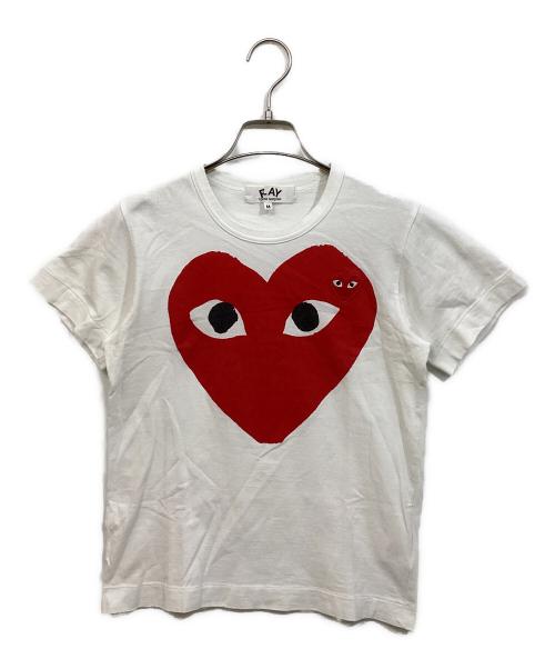 PLAY COMME des GARCONS（プレイコムデギャルソン）PLAY COMME des GARCONS (プレイコムデギャルソン) ハートロゴTシャツ ホワイト サイズ:Mの古着・服飾アイテム