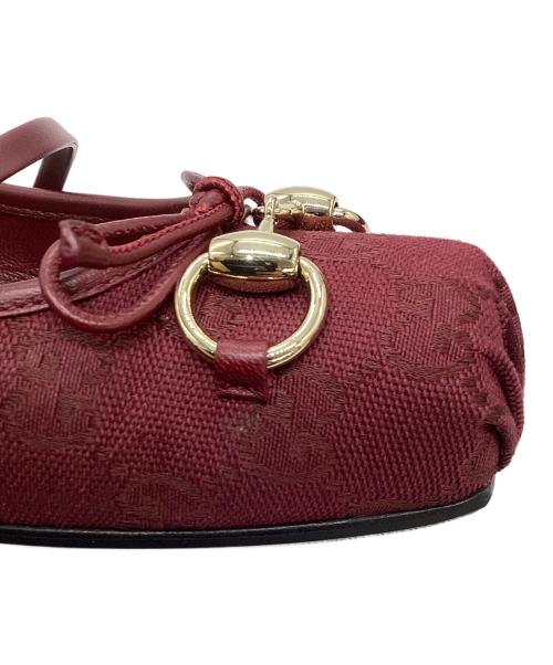 GUCCI（グッチ）GUCCI (グッチ) ホースビットフラットバレエシューズ ボルドー サイズ:35の古着・服飾アイテム