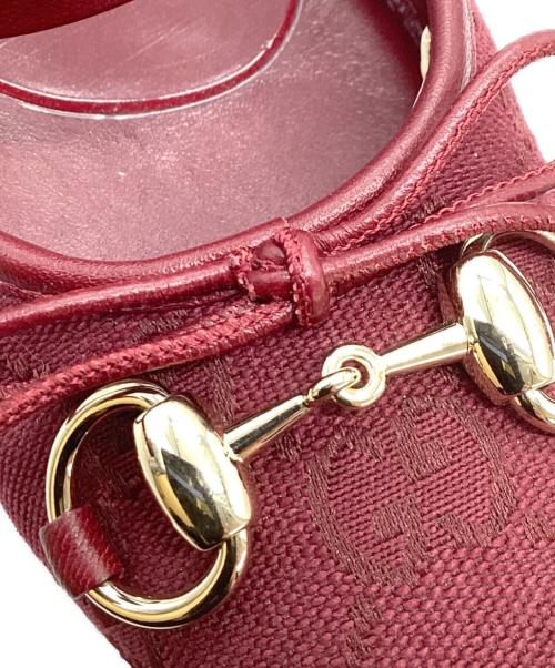 GUCCI（グッチ）GUCCI (グッチ) ホースビットフラットバレエシューズ ボルドー サイズ:35の古着・服飾アイテム