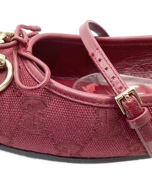 GUCCI（グッチ）GUCCI (グッチ) ホースビットフラットバレエシューズ ボルドー サイズ:35の古着・服飾アイテム
