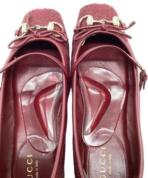 GUCCI（グッチ）GUCCI (グッチ) ホースビットフラットバレエシューズ ボルドー サイズ:35の古着・服飾アイテム