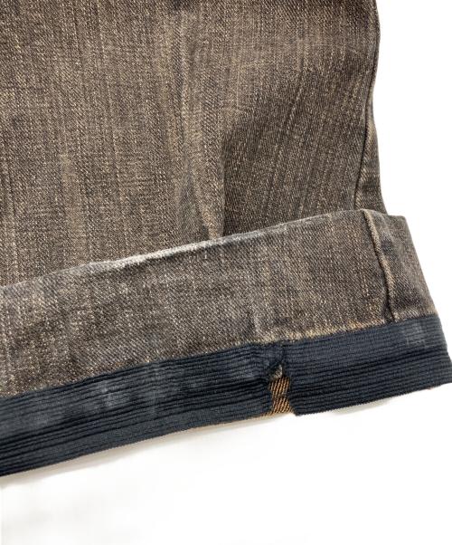 Obelisk（オベリスク）Obelisk (オベリスク) 花柄ブーツカットデニムパンツ ブラウン サイズ:28の古着・服飾アイテム