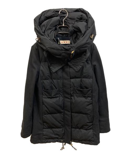MARNI（マルニ）MARNI (マルニ) ウール切替ダウンコート ブラック サイズ:38の古着・服飾アイテム
