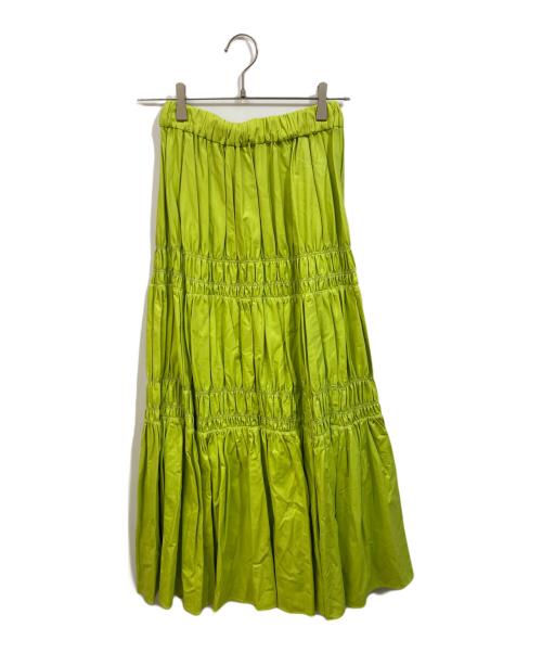 MAISON SPECIAL（メゾンスペシャル）MAISON SPECIAL (メゾンスペシャル) ヴィーガンレザーボリュームスカート 黄緑 サイズ:SIZE Freeの古着・服飾アイテム