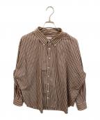 WILLY CHAVARRIA×WISMウィリーチャバリア×ウィズム）の古着「ストライプBDシャツ」｜ブラウン