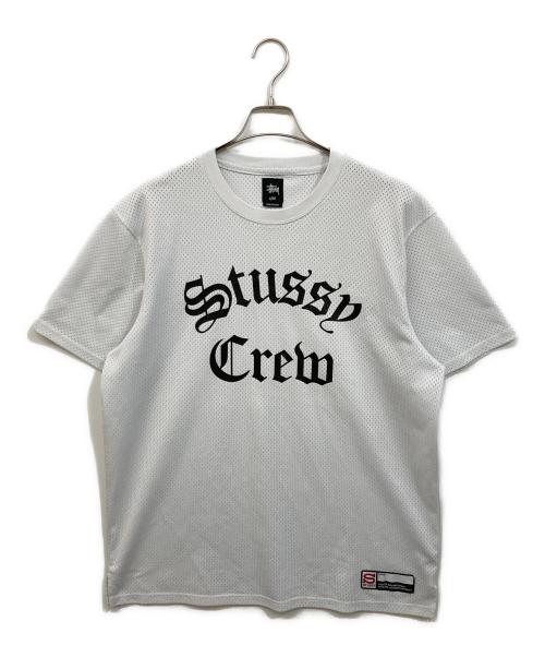 stussy（ステューシー）stussy (ステューシー) メッシュカットソー ホワイト サイズ:XLの古着・服飾アイテム