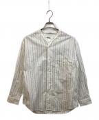 MHLエムエイチエル）の古着「バンドカラーシャツ」｜ホワイト