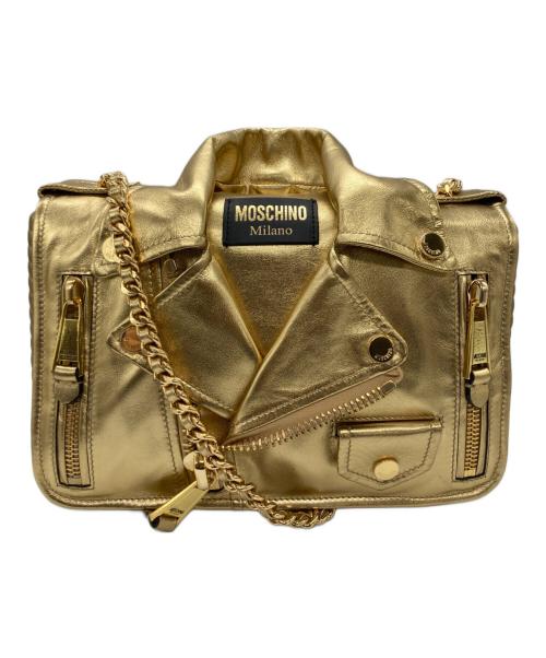 MOSCHINO（モスキーノ）MOSCHINO (モスキーノ) ライダースショルダーショルダーバッグ ゴールドの古着・服飾アイテム