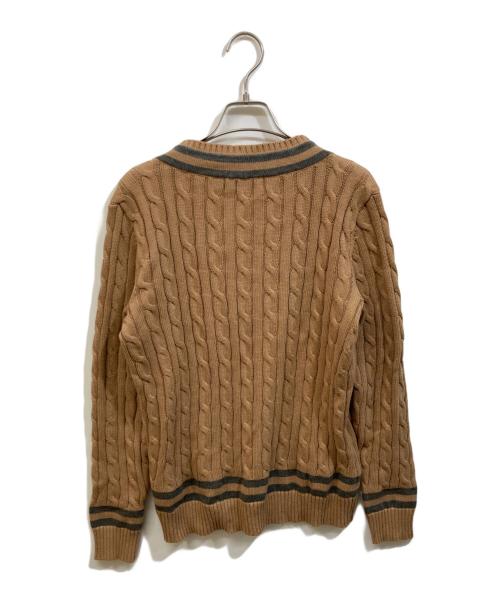 LAUREN RALPH LAUREN（ローレンラルフローレン）LAUREN RALPH LAUREN (ローレンラルフローレン) ケーブルニット/コットンクリケットセーター ブラウン サイズ:SIZE Lの古着・服飾アイテム