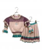 rurumuルルムウ）の古着「Jklp emb knit set up」｜ピンク