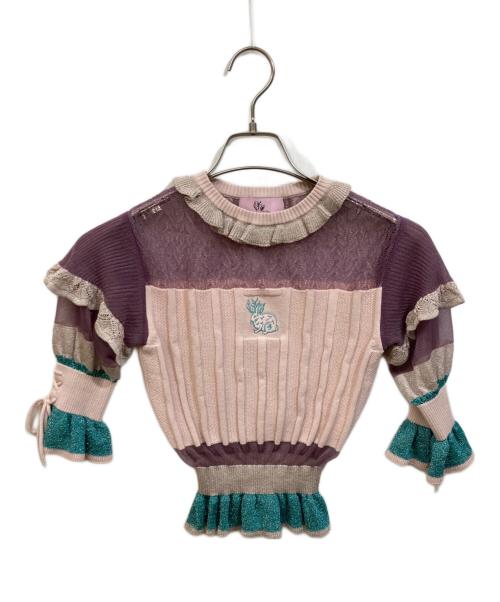 rurumu（ルルムウ）rurumu (ルルムウ) Jklp emb knit set up ピンク サイズ:サイズ表記なしの古着・服飾アイテム