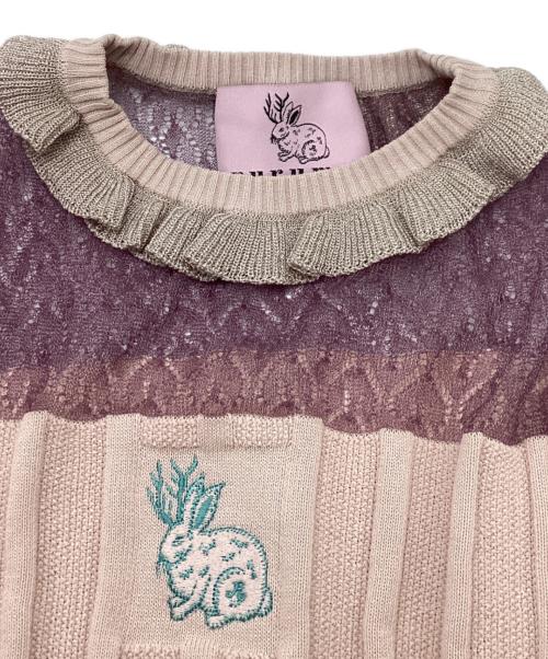 rurumu（ルルムウ）rurumu (ルルムウ) Jklp emb knit set up ピンク サイズ:サイズ表記なしの古着・服飾アイテム