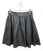 hazamaハザマ）の古着「ラムレザーミニスカート」｜ブラック