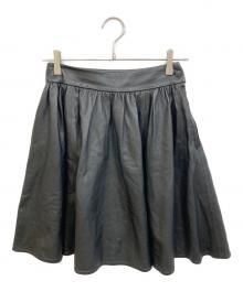 hazama（ハザマ）の古着「ラムレザーミニスカート」｜ブラック