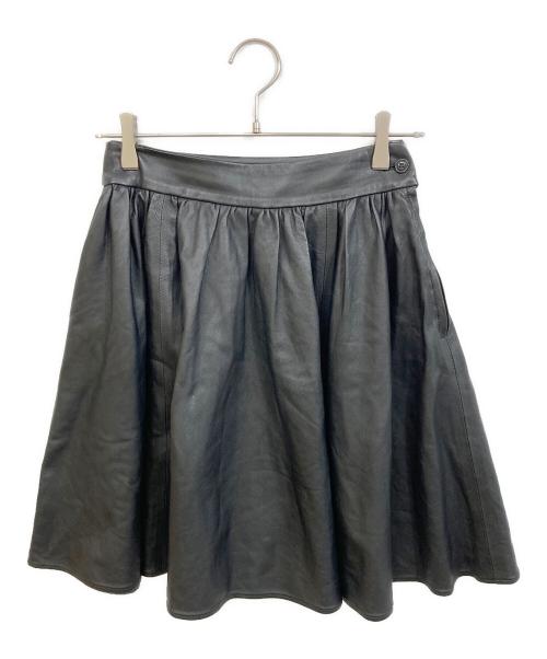 hazama（ハザマ）hazama (ハザマ) ラムレザーミニスカート ブラック サイズ:Sの古着・服飾アイテム