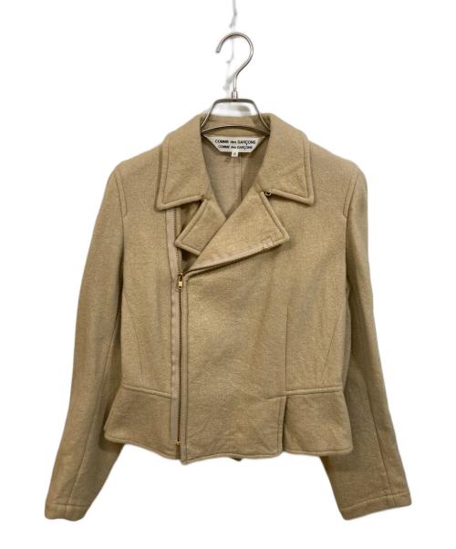 COMME des GARCONS COMME des GARCONS（コムデギャルソン コムデギャルソン）COMME des GARCONS COMME des GARCONS (コムデギャルソン コムデギャルソン) ウールライダースジャケット ベージュ サイズ:SSの古着・服飾アイテム