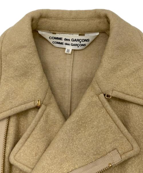 COMME des GARCONS COMME des GARCONS（コムデギャルソン コムデギャルソン）COMME des GARCONS COMME des GARCONS (コムデギャルソン コムデギャルソン) ウールライダースジャケット ベージュ サイズ:SSの古着・服飾アイテム