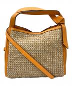 Kate Spadeケイトスペード）の古着「Knott Raffia Tweed Medium Crossbody Tote」｜オレンジ