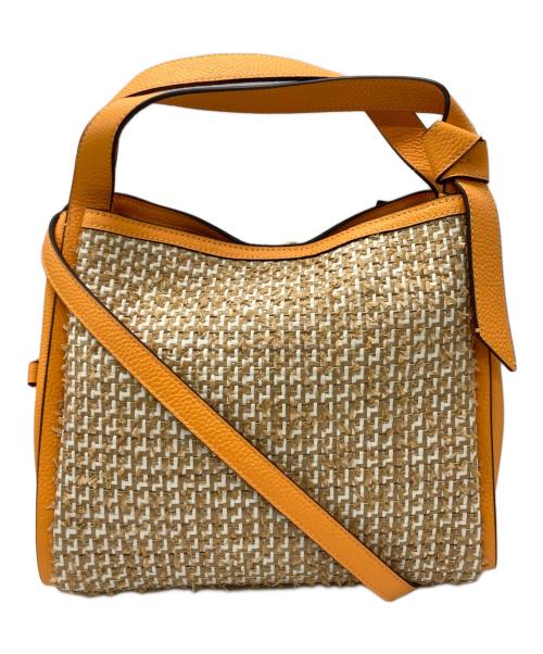 Kate Spade（ケイトスペード）Kate Spade (ケイトスペード) Knott Raffia Tweed Medium Crossbody Tote オレンジの古着・服飾アイテム
