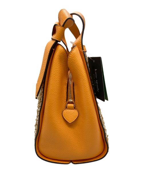 Kate Spade（ケイトスペード）Kate Spade (ケイトスペード) Knott Raffia Tweed Medium Crossbody Tote オレンジの古着・服飾アイテム