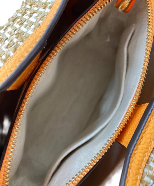 Kate Spade（ケイトスペード）Kate Spade (ケイトスペード) Knott Raffia Tweed Medium Crossbody Tote オレンジの古着・服飾アイテム