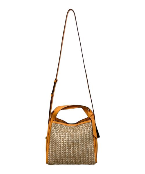 Kate Spade（ケイトスペード）Kate Spade (ケイトスペード) Knott Raffia Tweed Medium Crossbody Tote オレンジの古着・服飾アイテム
