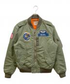 POLO RALPH LAURENポロ・ラルフローレン）の古着「ワッペンMA-1ジャケット」｜オリーブ