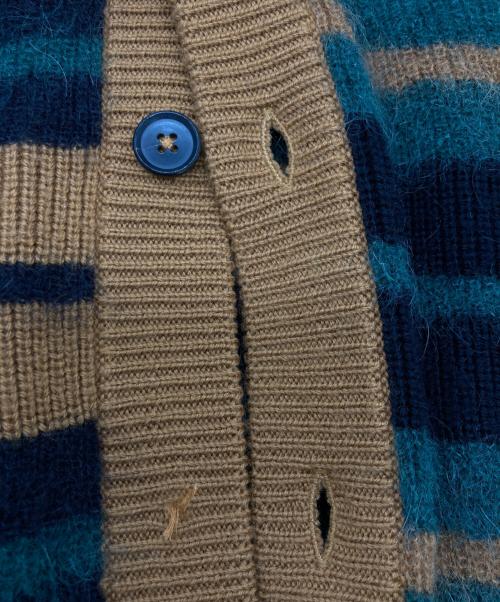 PAUL SMITH（ポールスミス）Paul Smith (ポールスミス) トライプニットカーディガン グリーン×ベージュ サイズ:XLの古着・服飾アイテム