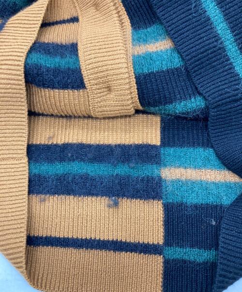 PAUL SMITH（ポールスミス）Paul Smith (ポールスミス) トライプニットカーディガン グリーン×ベージュ サイズ:XLの古着・服飾アイテム