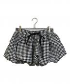 GANNIガニー）の古着「'Crinkled Check Mini Bubble' skirt」｜ホワイト×ブラック