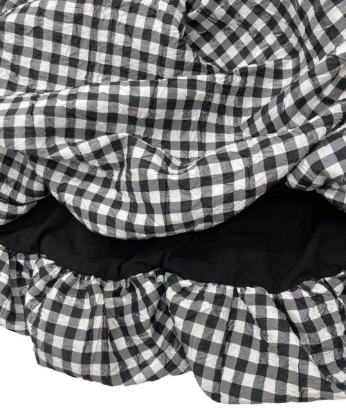 GANNI（ガニー）GANNI (ガニー) 'Crinkled Check Mini Bubble' skirt ホワイト×ブラック サイズ:実寸をご確認くださいの古着・服飾アイテム
