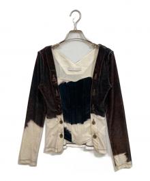 YOHEI OHNO（ヨウヘイオオノ）の古着「Stmacher Cowhide Velor Top」｜ブラウン