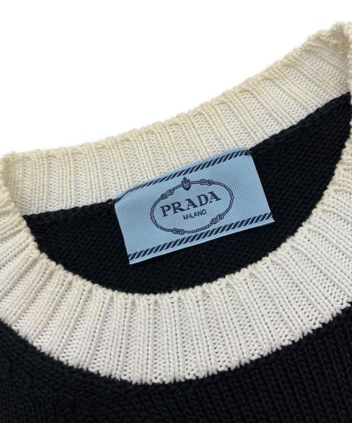 PRADA（プラダ）PRADA (プラダ) ロゴ刺繍ニット ブラック サイズ:SIZE 38の古着・服飾アイテム