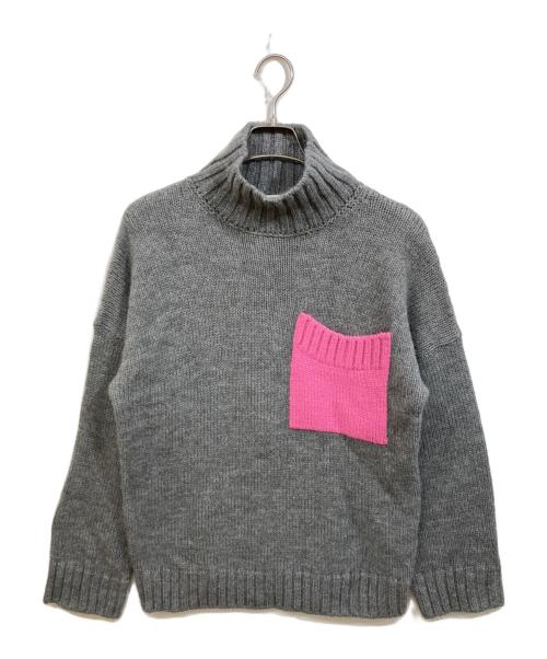 J.W.ANDERSON（ジェイダブリューアンダーソン）J.W.ANDERSON (ジェイダブリューアンダーソン) Patch Pocket Turtleneck Jumper グレー サイズ:SIZE Sの古着・服飾アイテム