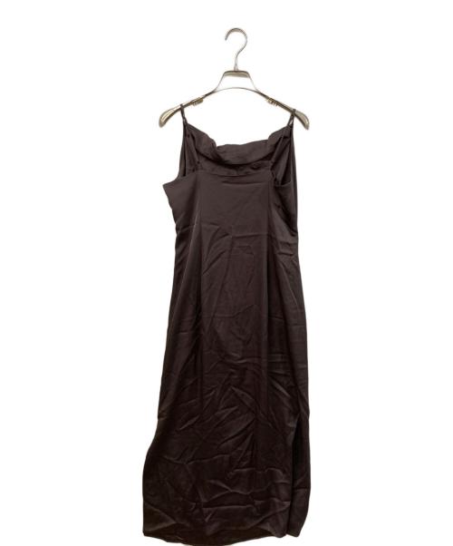 FRAY ID（フレイ アイディー）FRAY ID (フレイ アイディー) ドレープサテンキャミワンピース ブラウン サイズ:1の古着・服飾アイテム