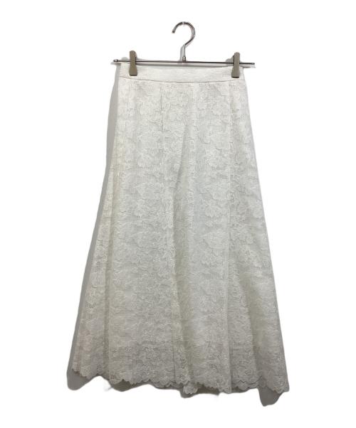 NOLLEY'S（ノーリーズ）NOLLEY'S (ノーリーズ) ウォッシャブルレースマーメイドスカート ホワイト サイズ:	SIZE 36の古着・服飾アイテム