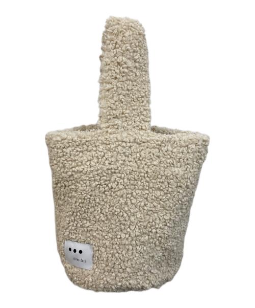 THREE DOTS（スリードッツ）THREE DOTS (スリードッツ) Fifi Poodle boa bucket bag アイボリーの古着・服飾アイテム