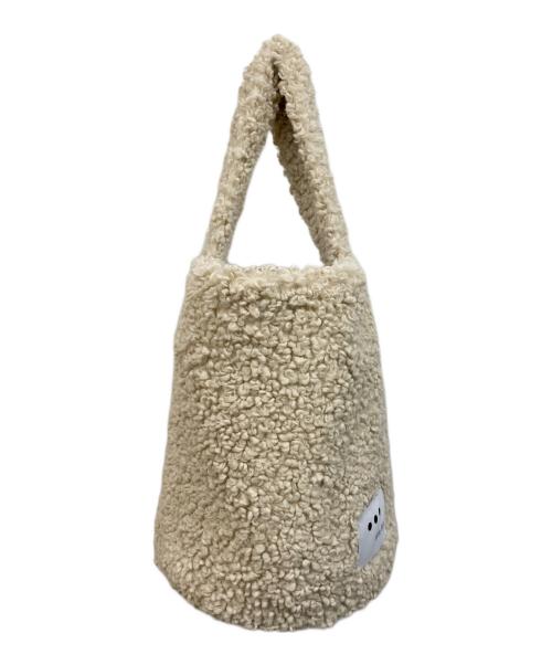 THREE DOTS（スリードッツ）THREE DOTS (スリードッツ) Fifi Poodle boa bucket bag アイボリーの古着・服飾アイテム