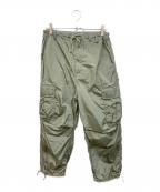 H BEAUTY&YOUTHエイチ ビューティー&ユース）の古着「ナイロンカーゴパンツ」｜黄緑