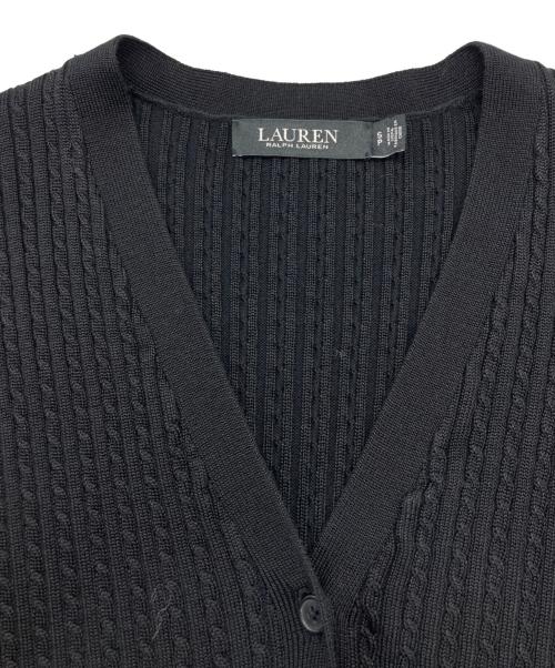 LAUREN RALPH LAUREN（ローレンラルフローレン）LAUREN RALPH LAUREN (ローレンラルフローレン) コットンカーディガン ブラック サイズ:	SIZE Sの古着・服飾アイテム