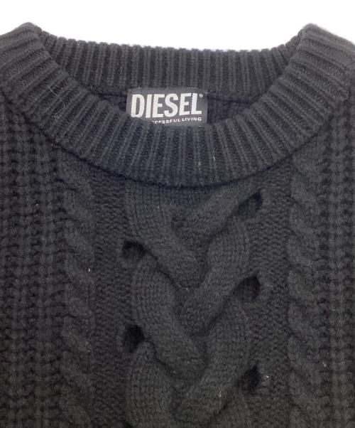 DIESEL（ディーゼル）DIESEL (ディーゼル) ローゲージニット ブラック サイズ:Sの古着・服飾アイテム