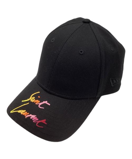 New Era（ニューエラ）New Era (ニューエラ) Saint Laurent Paris (サンローランパリ) ロゴ刺繍キャップ ブラックの古着・服飾アイテム
