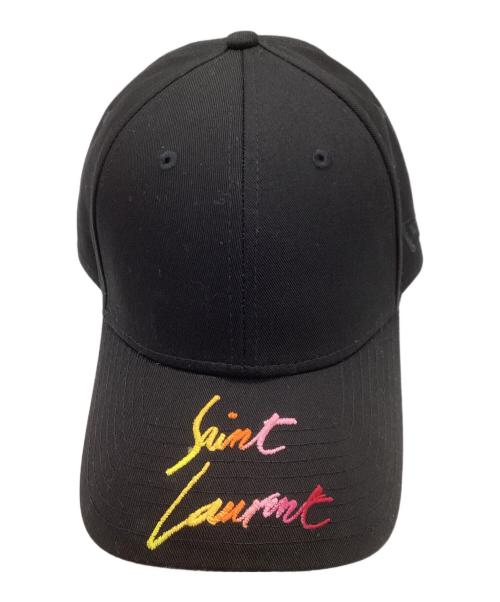 New Era（ニューエラ）New Era (ニューエラ) Saint Laurent Paris (サンローランパリ) ロゴ刺繍キャップ ブラックの古着・服飾アイテム