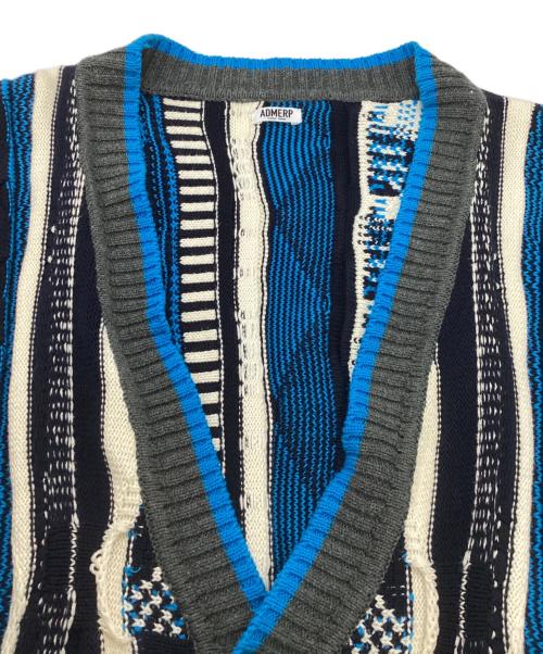 ADMERP（エーディーエムイーアールピー）ADMERP (エーディーエムイーアールピー) 3Dニットカーディガン ネイビー サイズ:SIZE Freeの古着・服飾アイテム