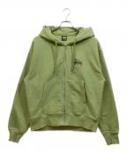 stussyステューシー）の古着「IST Venus full zip hooded sweat」｜黄緑